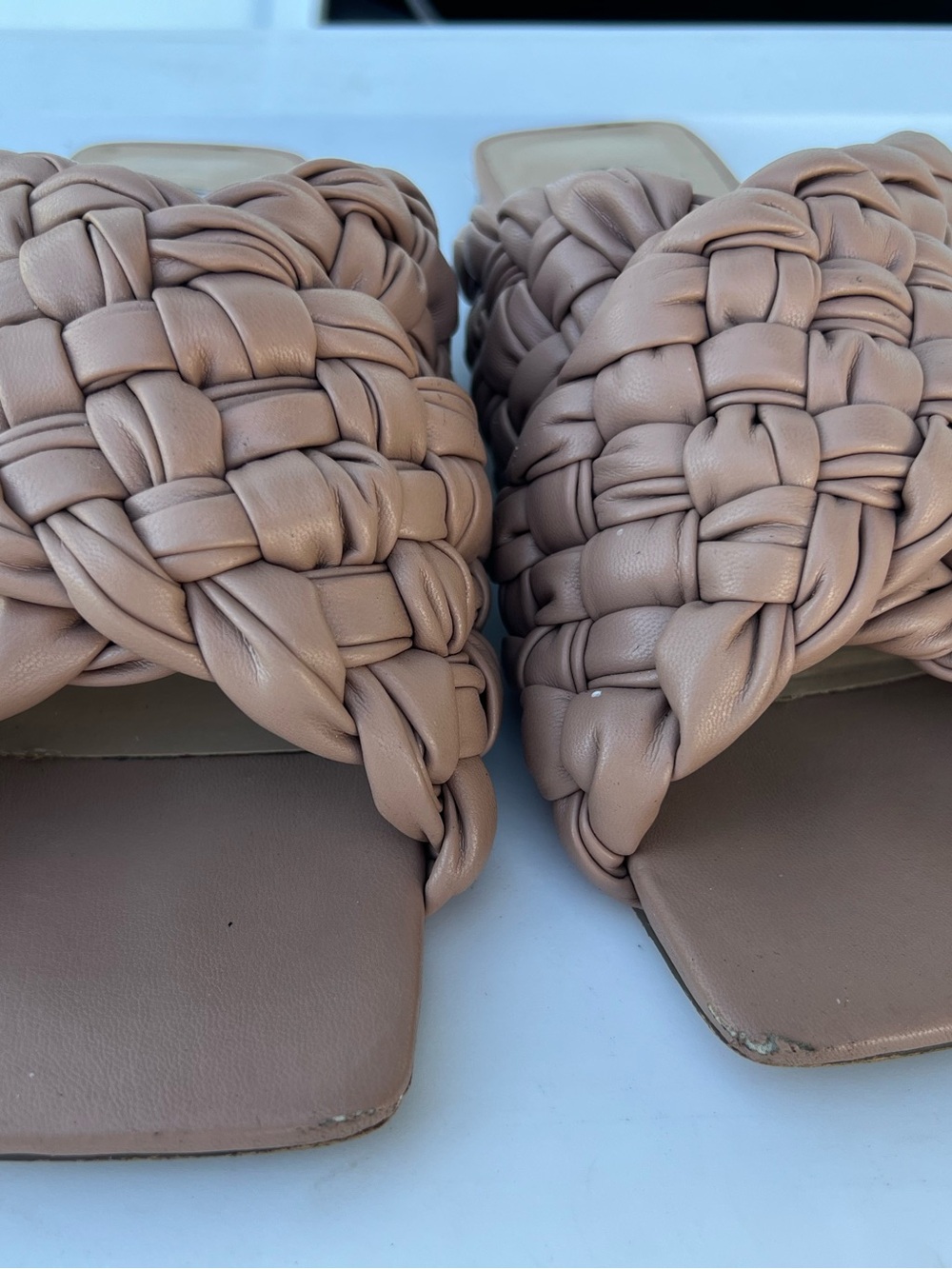 Steve Madden Braided Slide Sandals in Taupe
